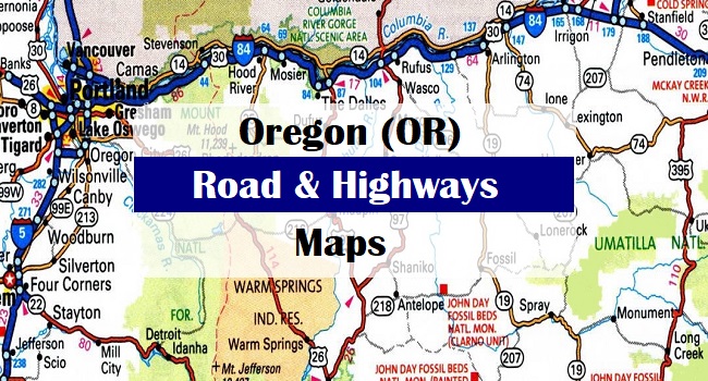 Oregon OR Road And Highway Map Free Printable