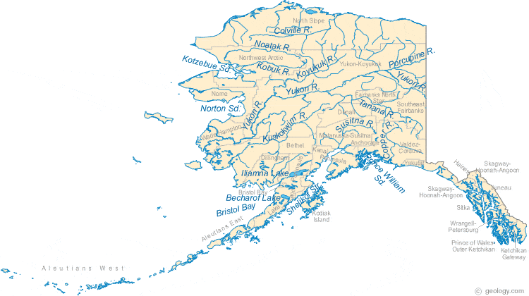 Alaska Lake Map