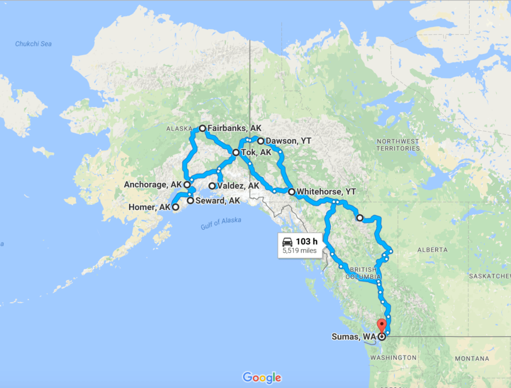 Alaska Road Trip Map