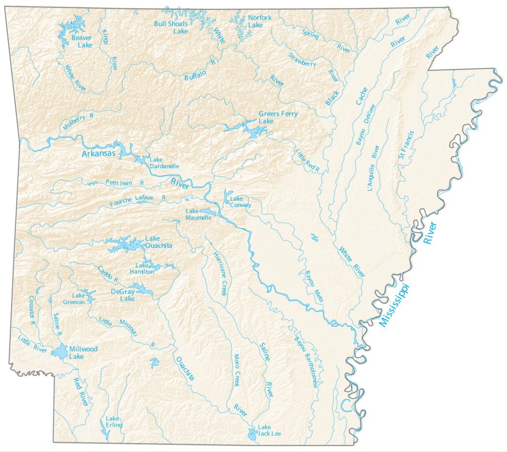 Arkansas Lakes Map