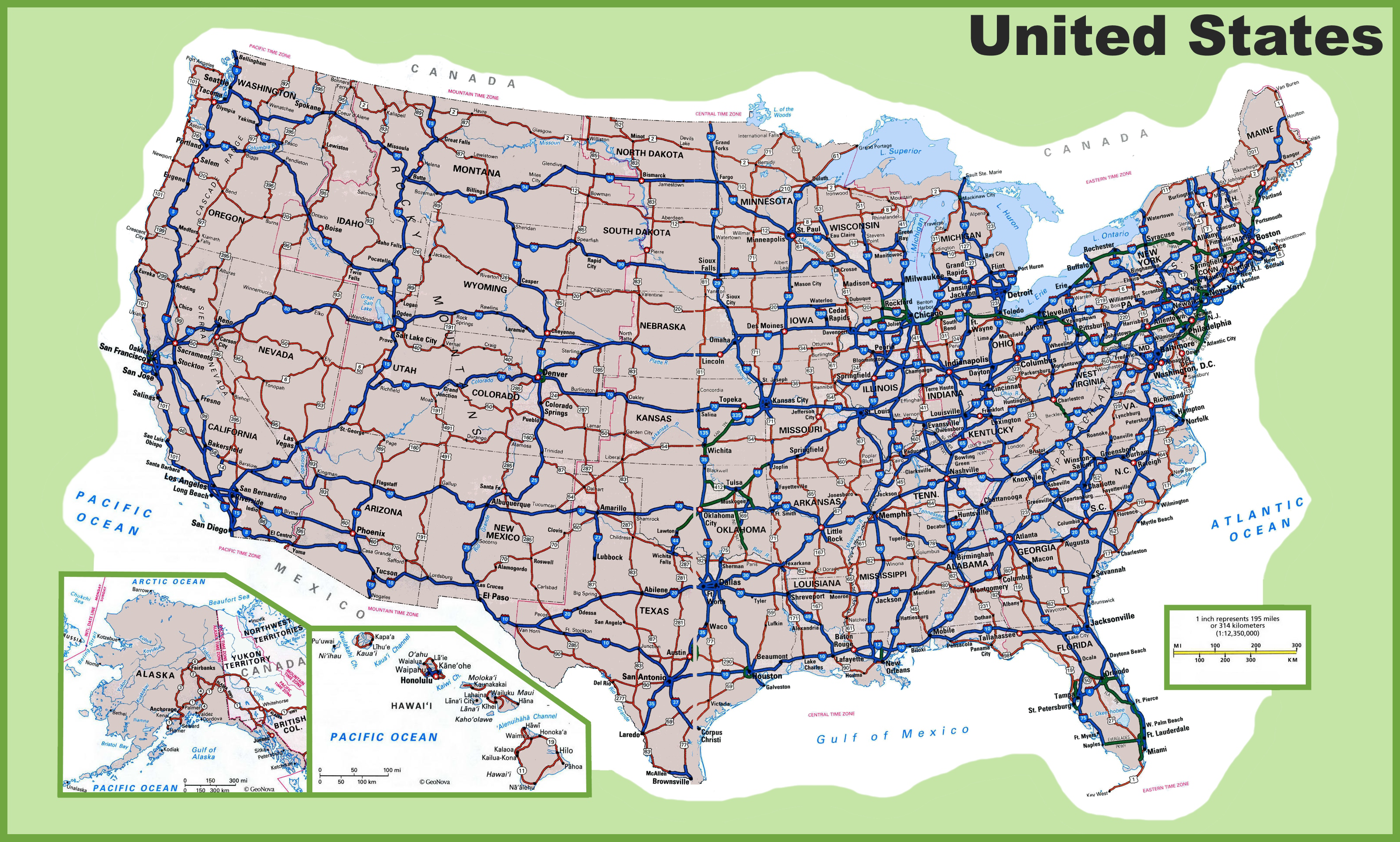 Road Map Of Central United States Free Road Map Of Usa (United States Of America)