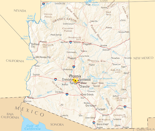 Map of Arizona Cities