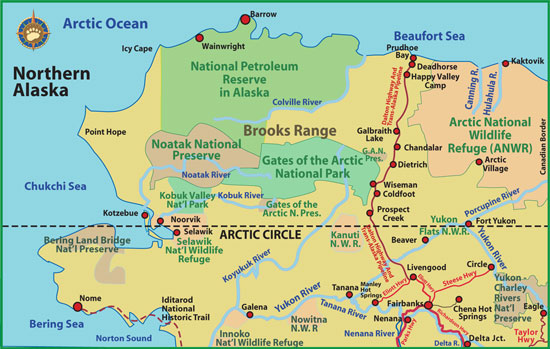 Northern Alaska Road Map