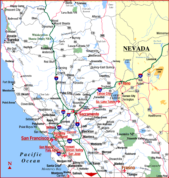 Northern California Highway Map