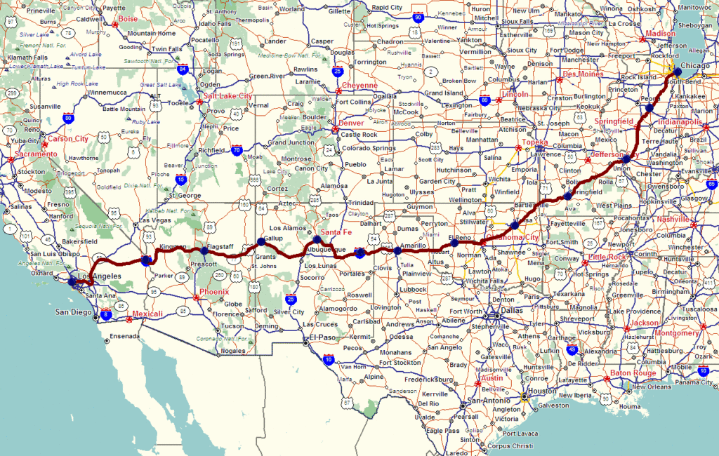 Route 66 Map USA