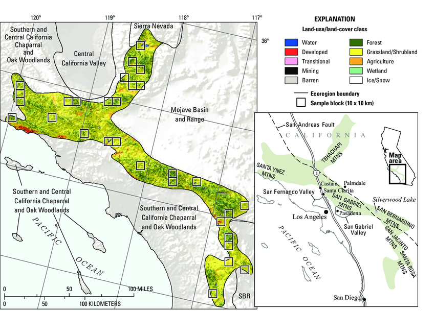 Southern California Mountain map