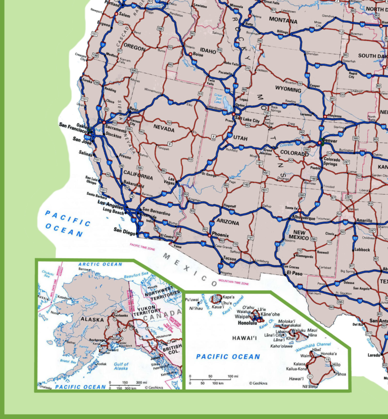 free road map of usa united states of america