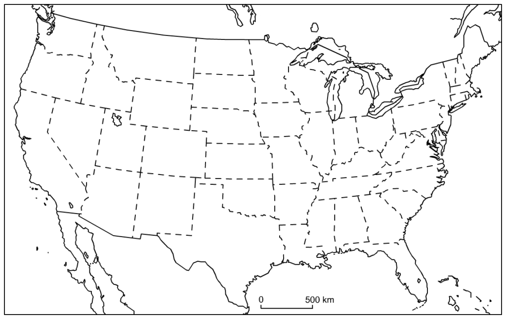 Blank Outline Map of the United States