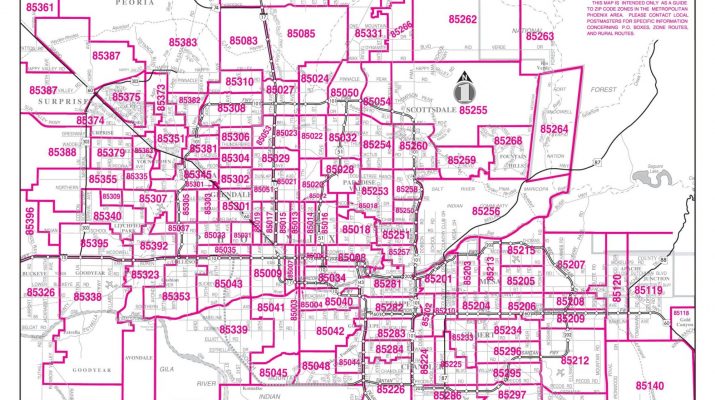 Phoenix Az Area Code Map Free Arizona Zip Code Maps