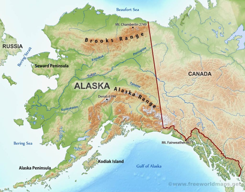 alaska mountain map
