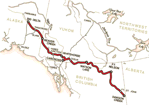 alcan highway Map