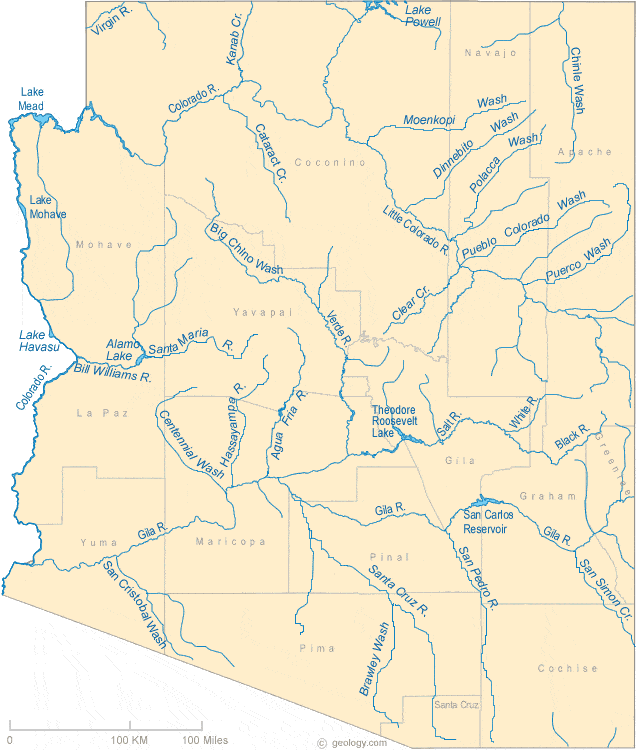arizona river map