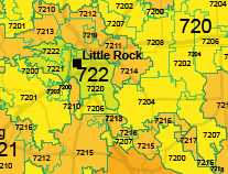 little rock zip code map