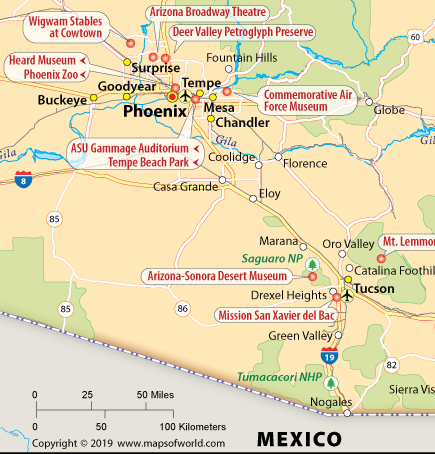 map of central arizona
