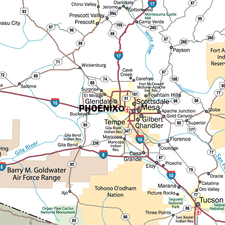 phoenix highway map