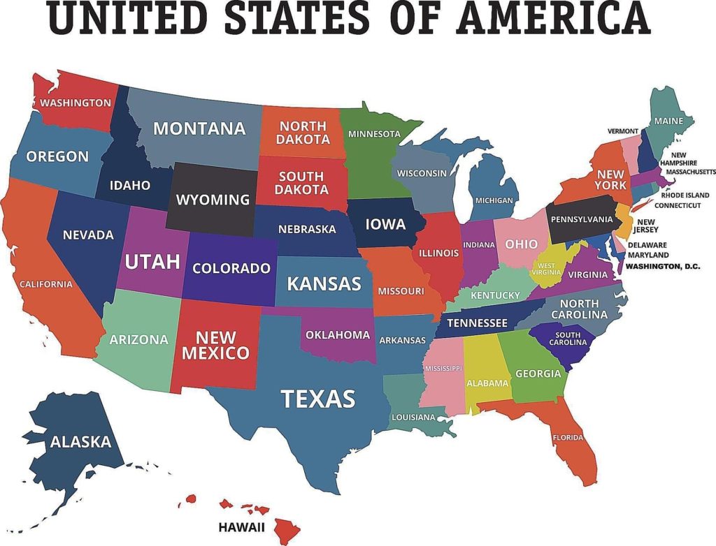 free printable map of the united states