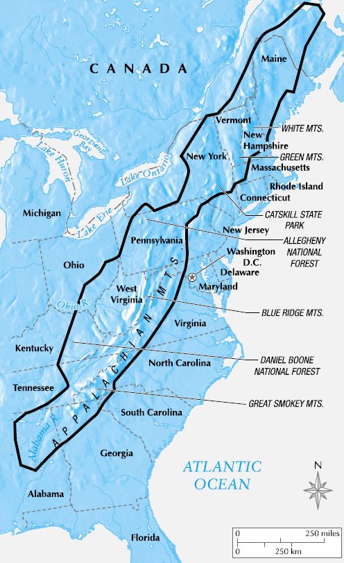 appalachian mountains georgia map