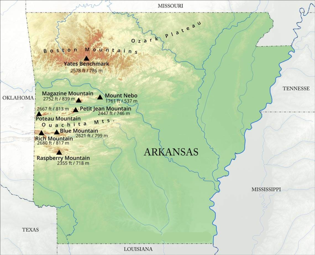 arkansas mountain map