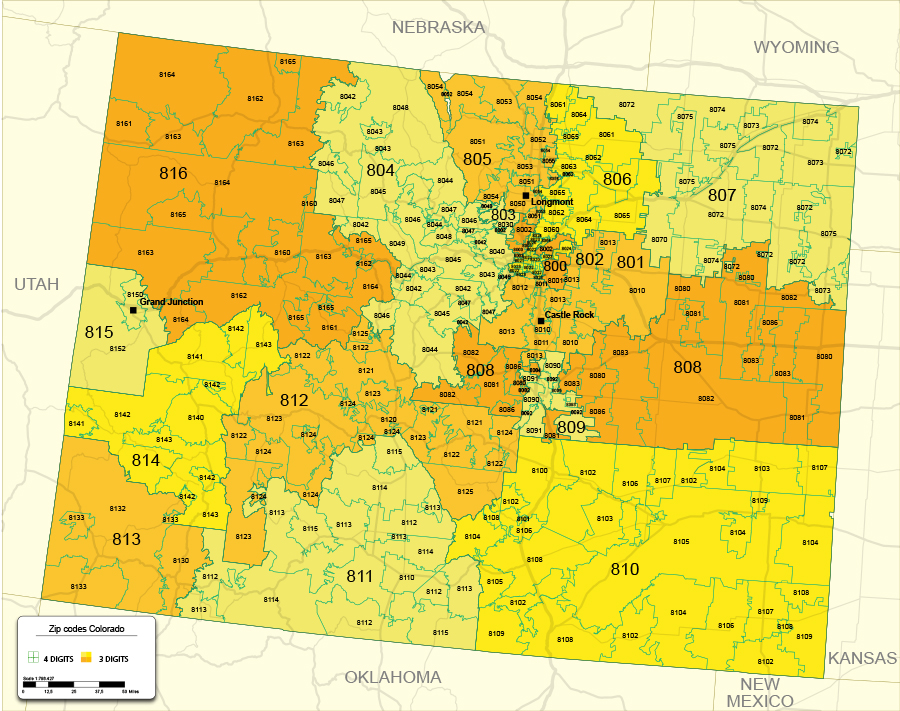 Free Colorado Zip Code Maps