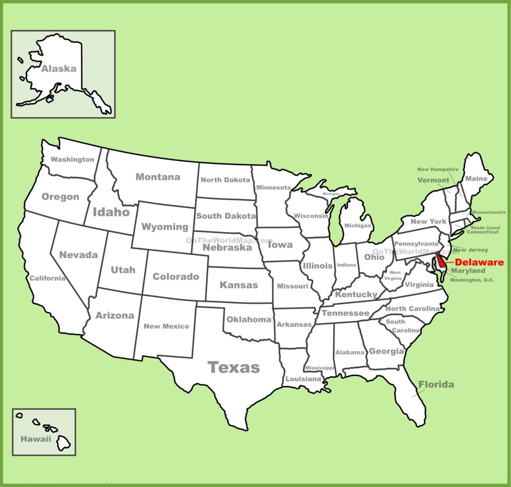 delaware on us map