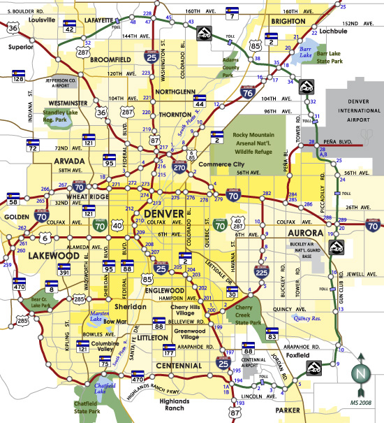 denver colorado map