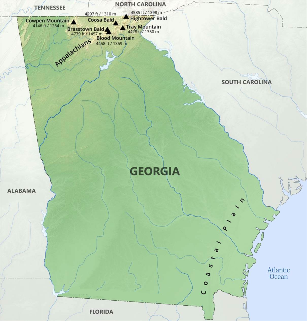 georgia mountains map