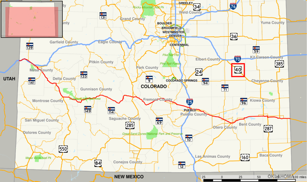 highway 40 colorado map