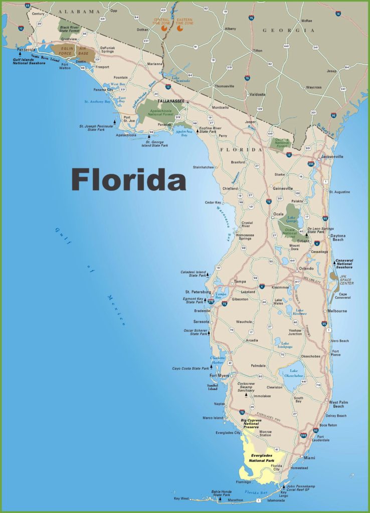 large print florida map