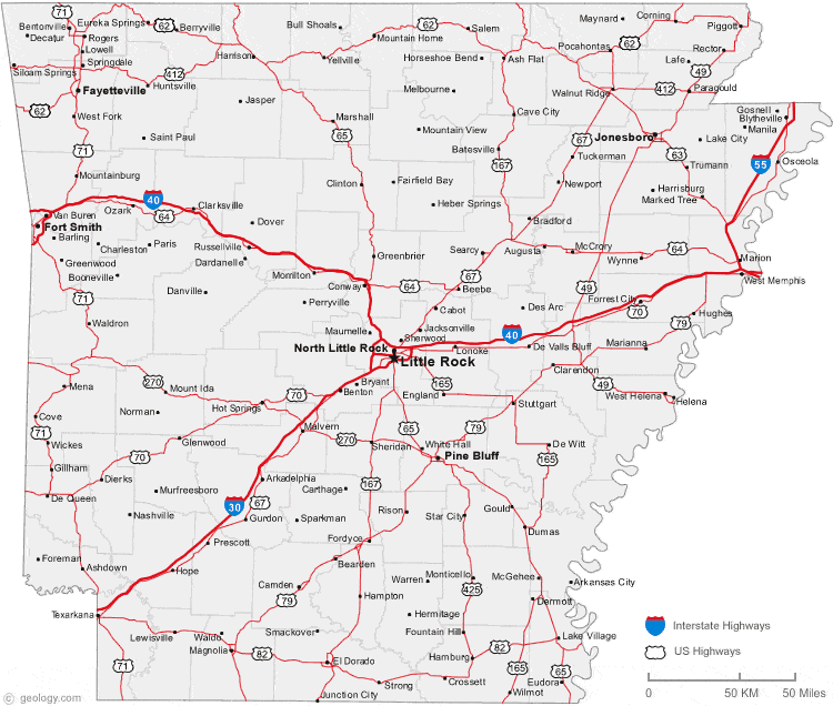 map of arkansas cities