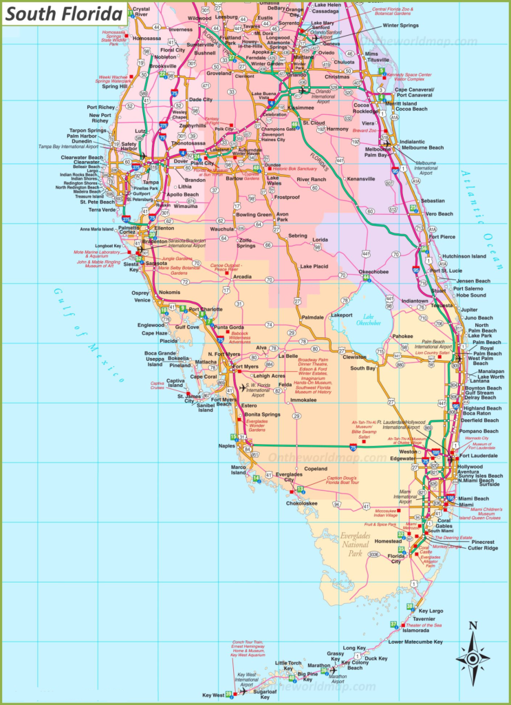 road map of south florida