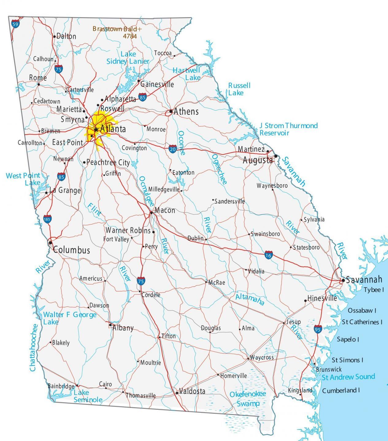 Map Of Atlanta Ga Highways 