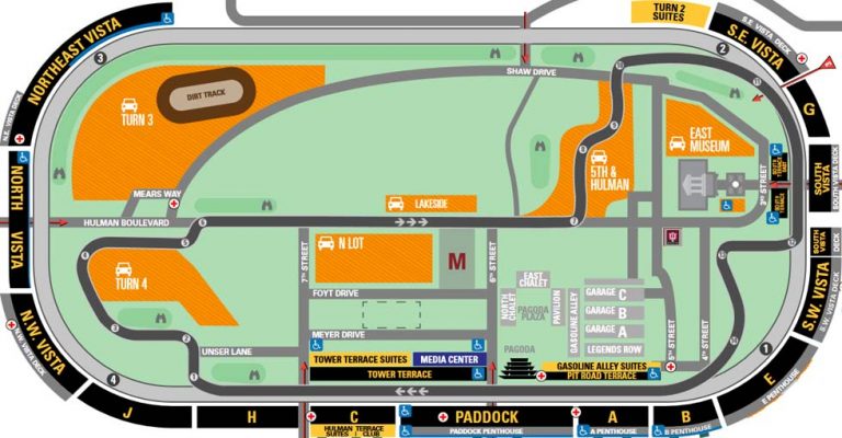 Indianapolis Indy Motor Speedway Map And Directions