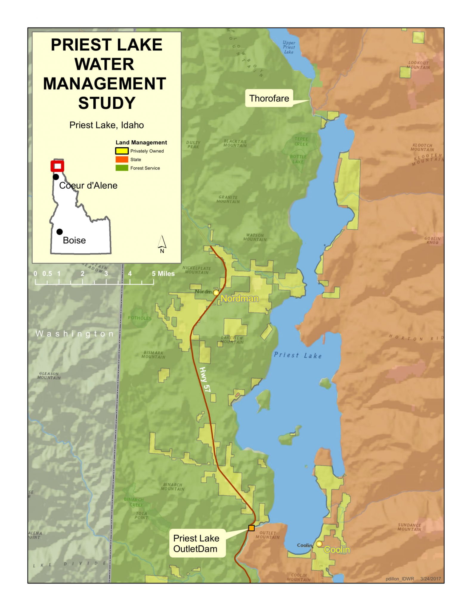 Free Printable Idaho ID Lakes Maps   Priest Lake Idaho Map 1583x2048 