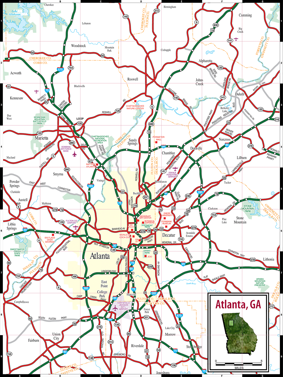 Map Of The Atlanta Area 