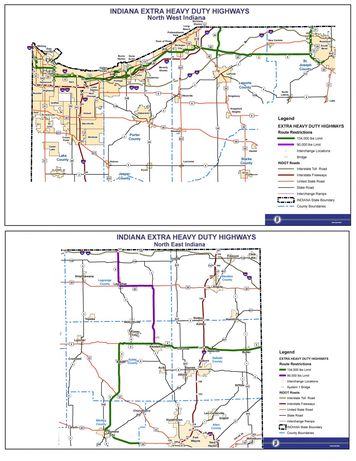 Indiana Road And Highway Map Free And Printable 6711