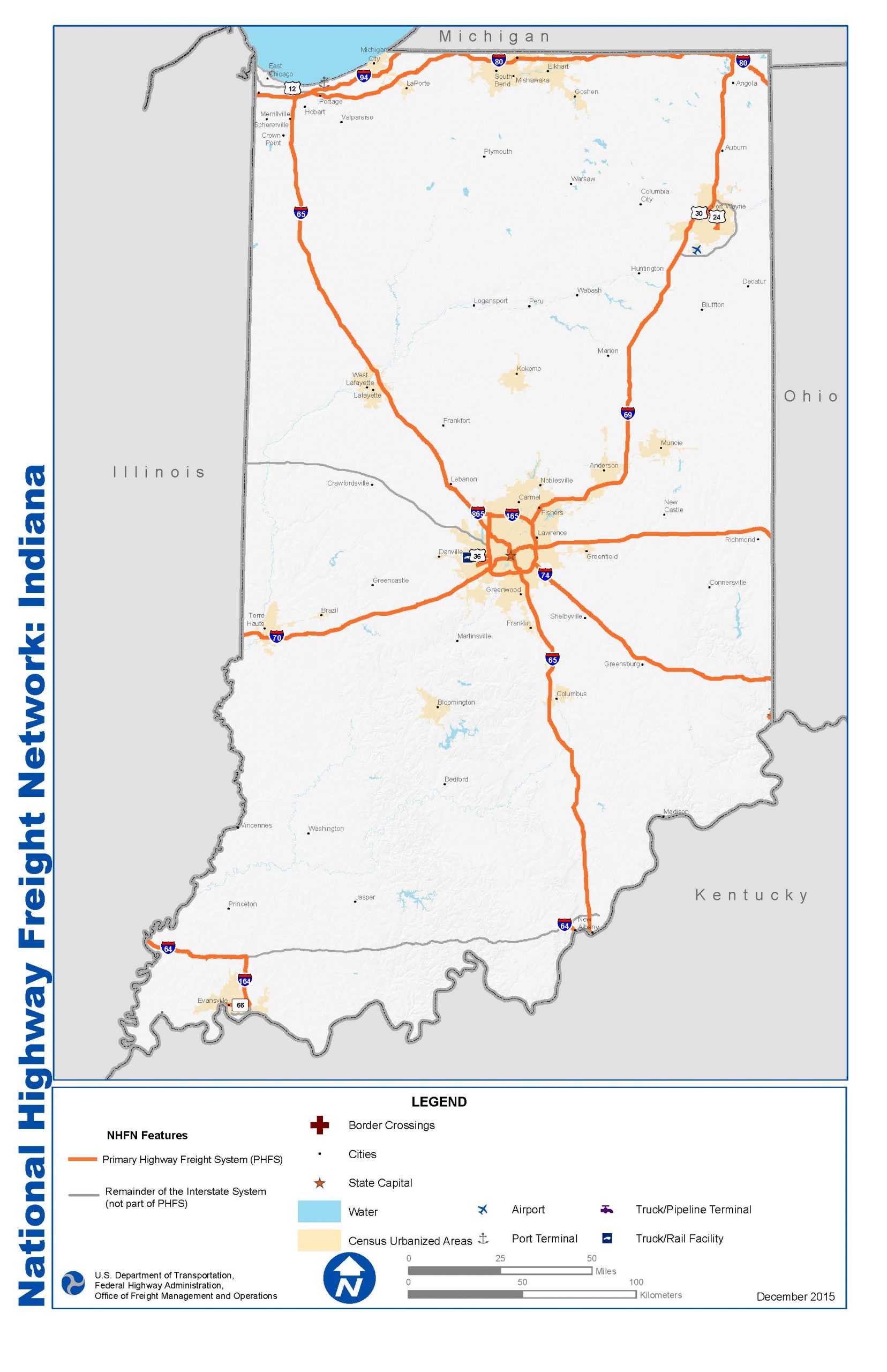 Indiana Road And Highway Map Free And Printable