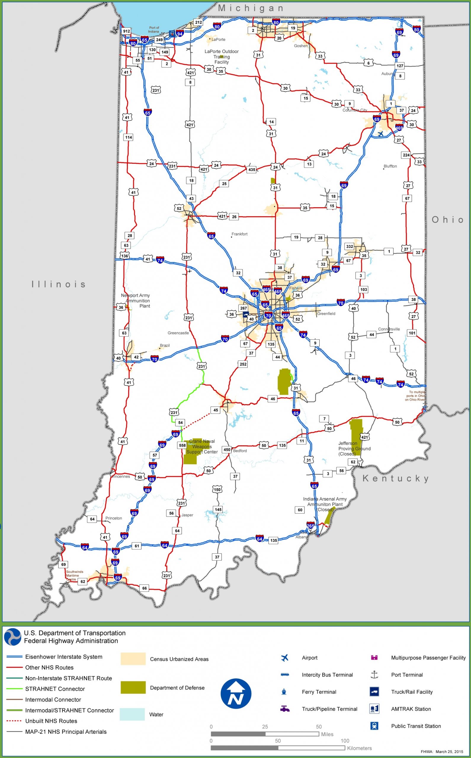 Indiana Road and Highway Map (Free & Printable)