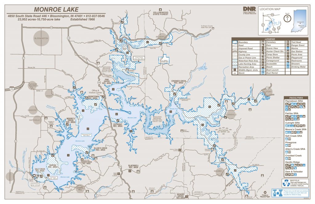 Indiana Dnr Lake Maps Indiana Lakes Map - Free And Printable