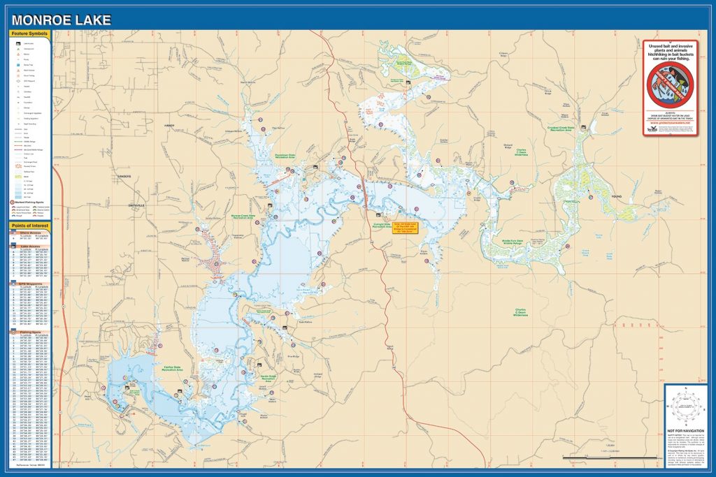 Monroe Lake Fishing Map