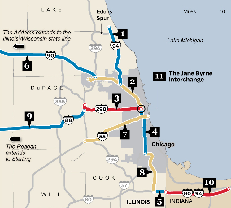 chicago highway travel times