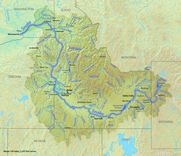 Free Printable Idaho Id Rivers Map 3028