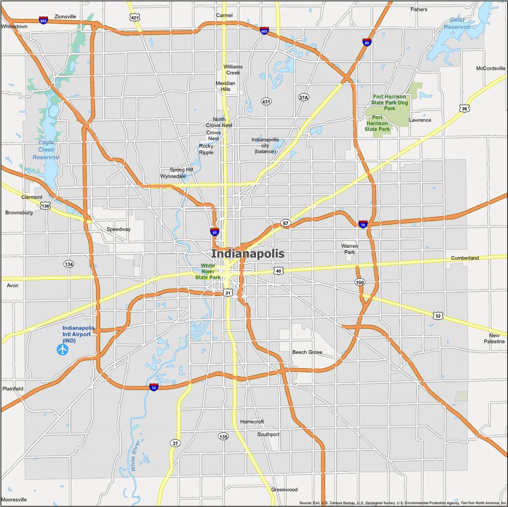 Indianapolis General highway maps