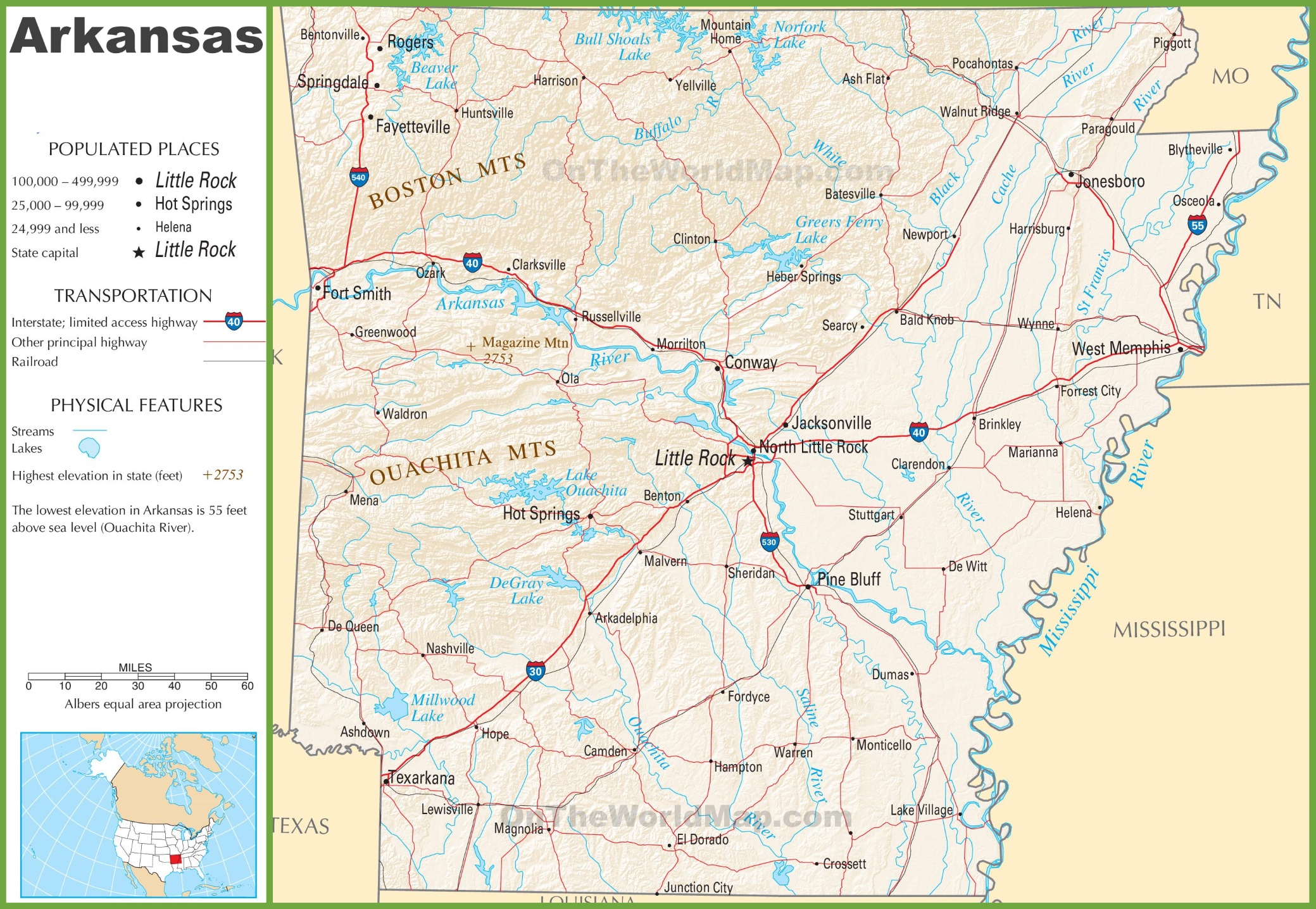 Arkansas Road & Highway Maps (Free & Printable)