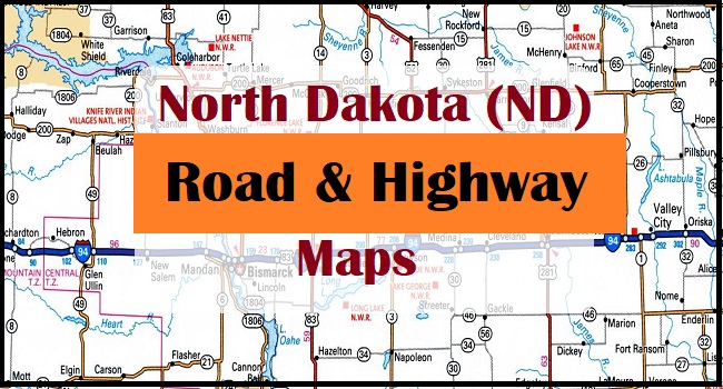 Highway Map Of North Dakota