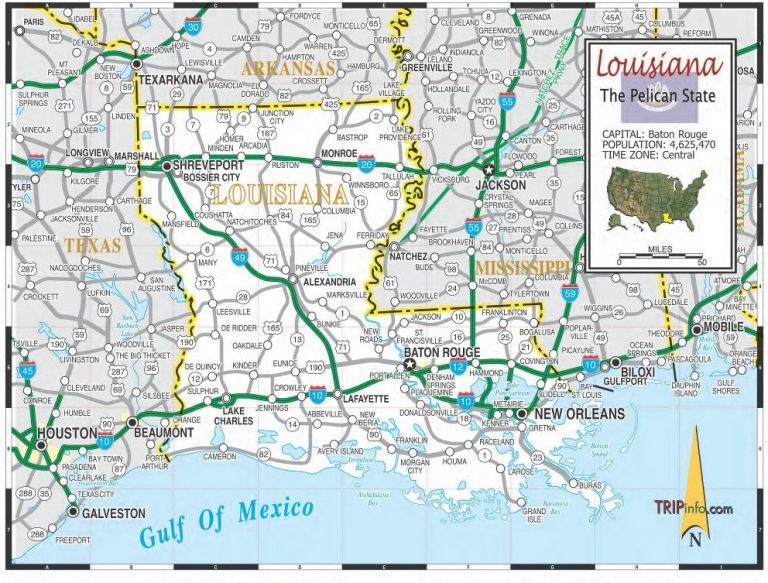 Louisiana (LA) Road & Highway Map (Free)