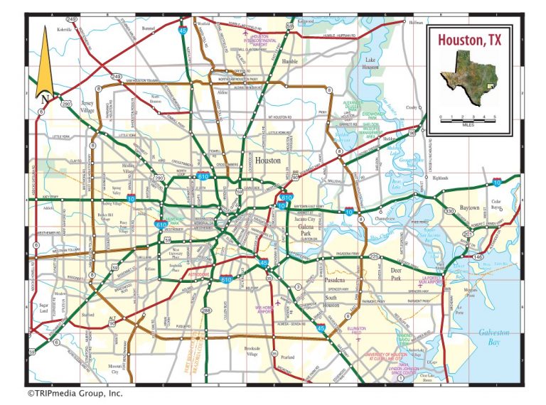 Houston (Texas) Road & Highway Map