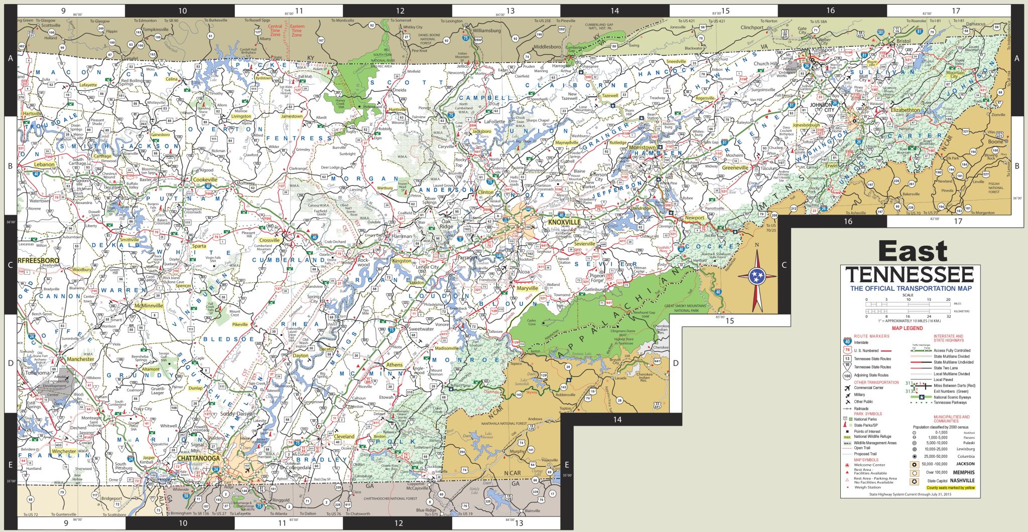 Tennessee Road & Highway Map (Free & Printable)