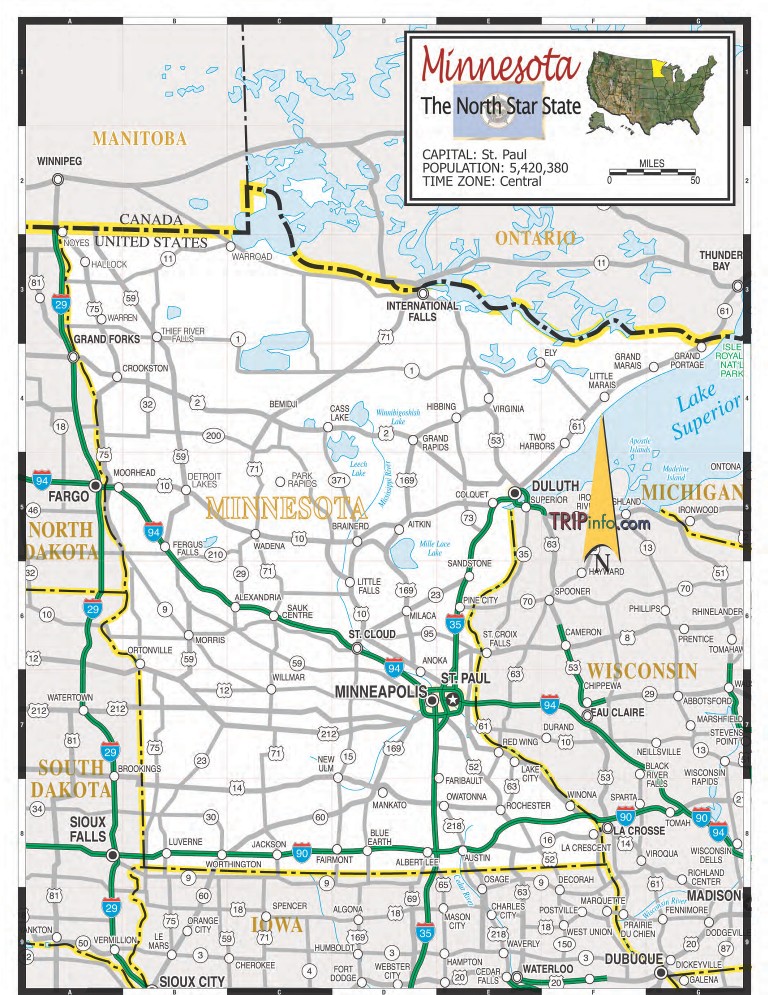 Road Map Of Minnesota Highways