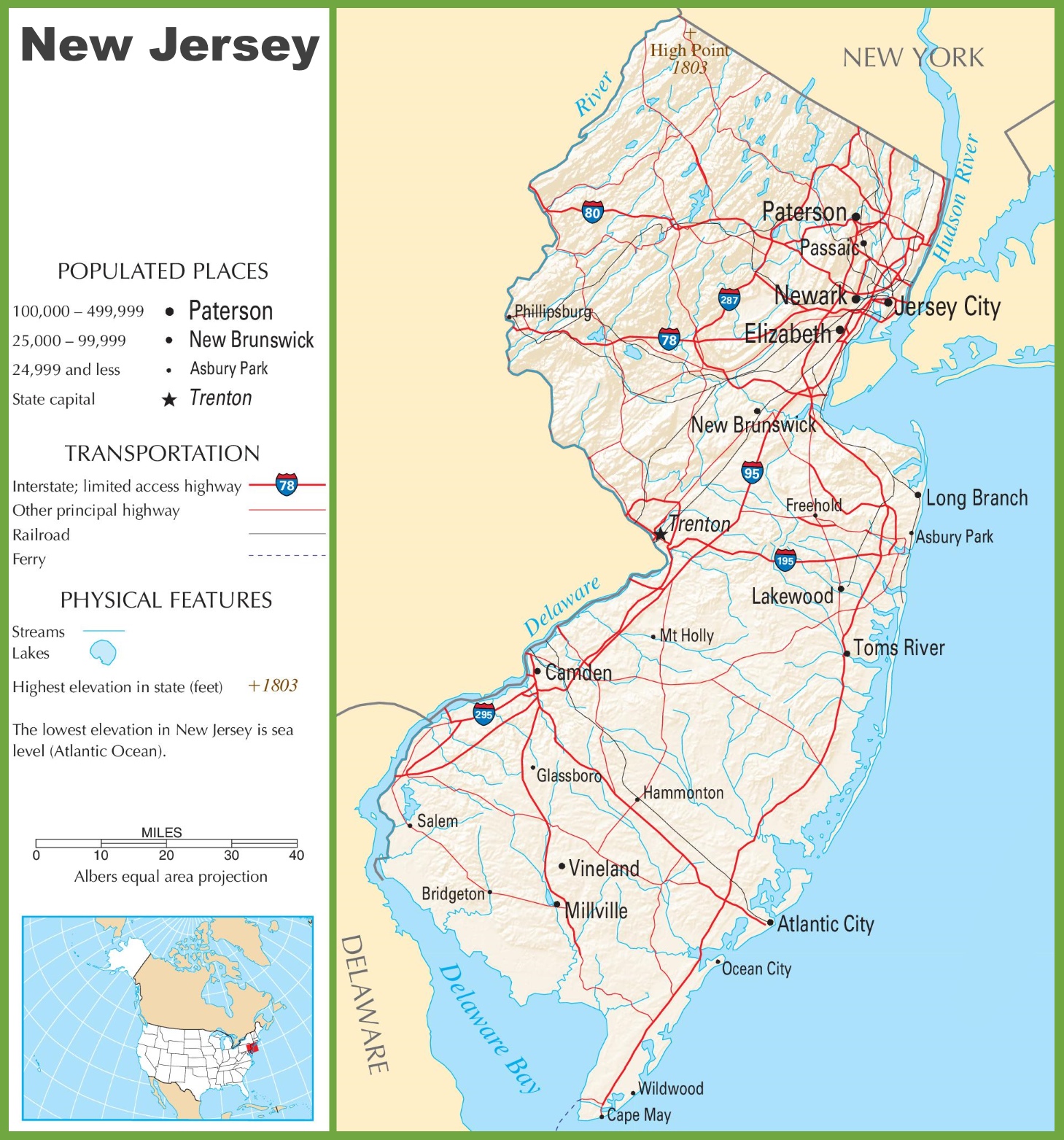 Preview New Jersey Highway Map 