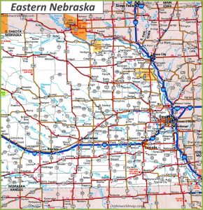 Nebraska (NE) Road and Highway Map - Free